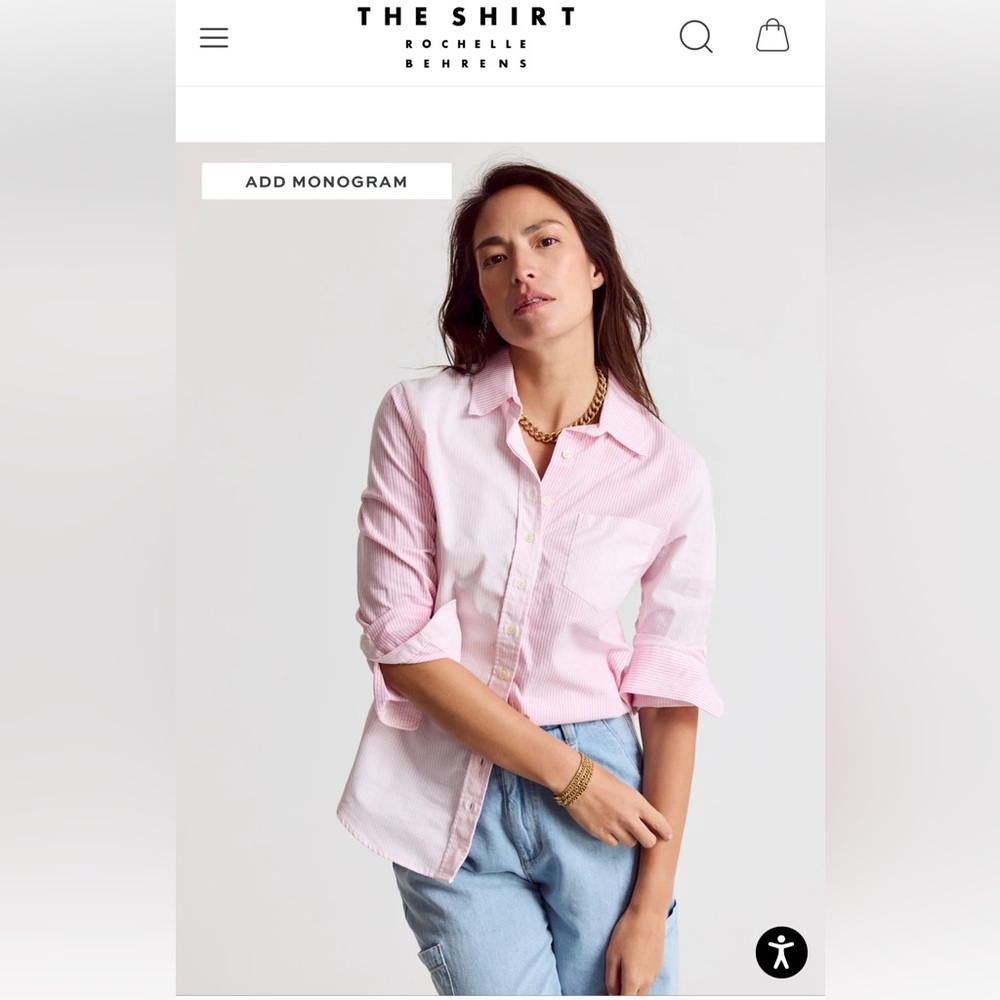 Multi Pink Stripe The Boyfriend Shirt with Pocket